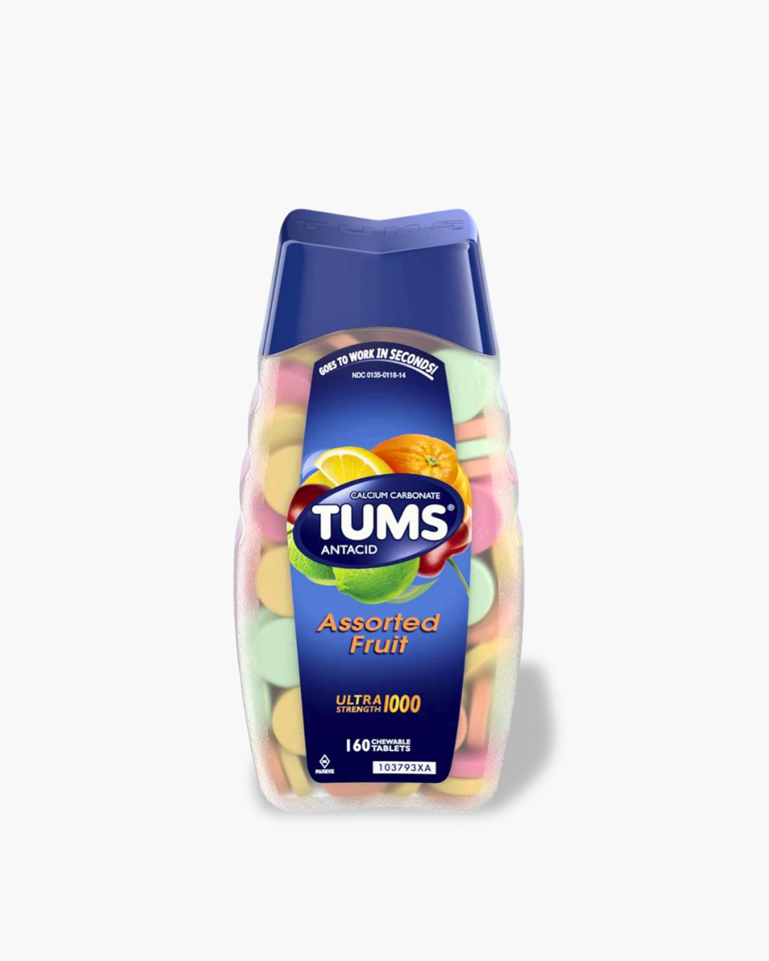 Tums Chewable Tablets 160ct | Ultra Strength Assorted Fruit Flavor